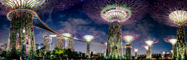 Botanische Bay Gärten von Singapur