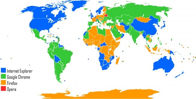 Karte von beliebten Internet-Browser