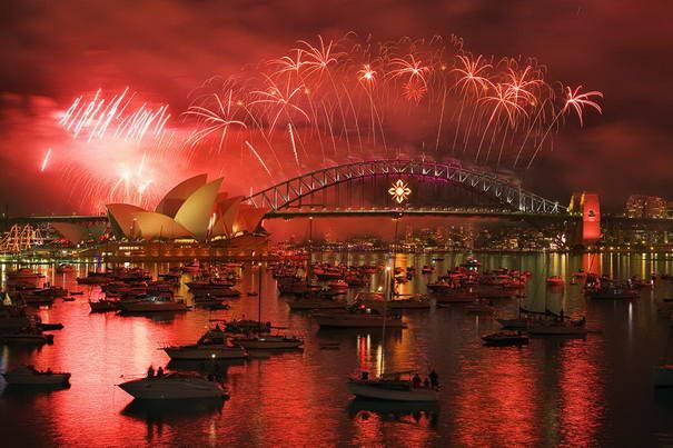 Feierlichkeiten in Sydney Harbour