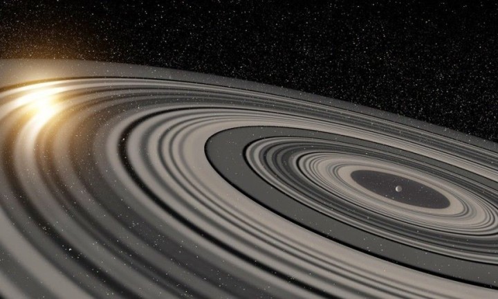 Planet J1407 b und seine Ringe